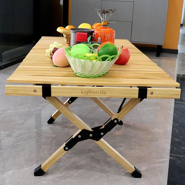 

camp furniture wood roll table