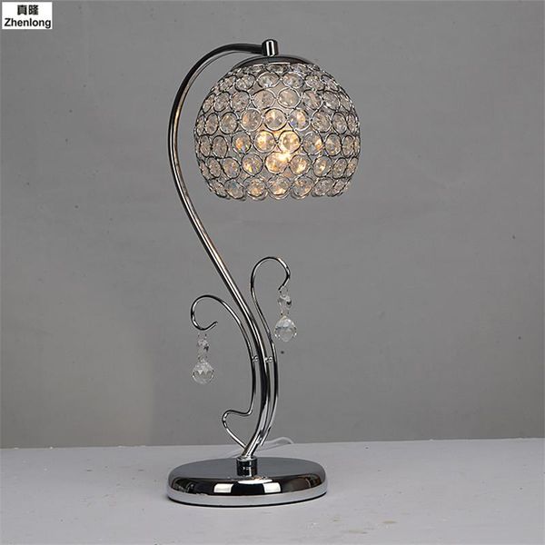 

table lamps modern deskdecoration crystal lamp e27 holder 110-240v parlor/bed room/bedside/wedding cabinet lights dimmable