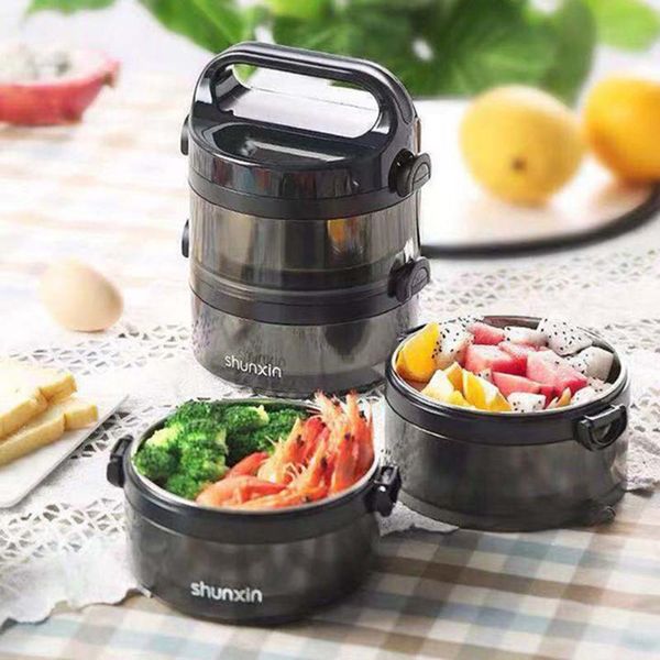 

dinnerware sets luxury stainless steel leakproof lunch box school office portable insulation container