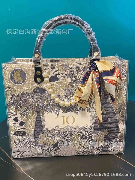 

70% off exclusive new texture shopping bag transformation pvc tote large capacity hand luxury women's