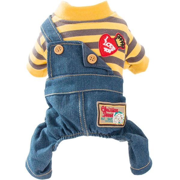 

belt spring thin four legged bear small striped trousers dog pet clothing