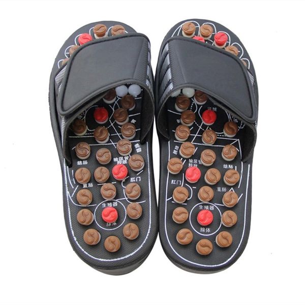 

massage slipper shoes men summer slipper acupoint healthcare slipper health rotating accupressure foot slippers for men women, Red;white