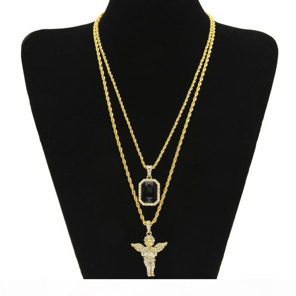 

iced out micro ruby jesus face pendant necklace set for men zinc alloy hip hop jewelry, Silver
