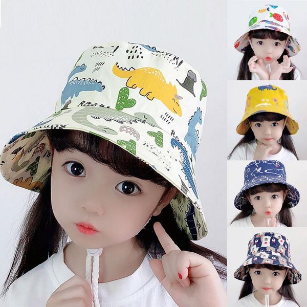 

caps & hats children's kids hat breathable beach fisherman summer outdoor children protection cap infant boys girls bucket, Yellow