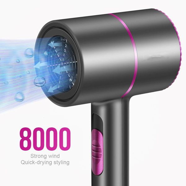 

electric hair brushes ixuejie mini dryer 8000 strong wind blow blue light anion blowdryer drying tool diffuser hairdryer