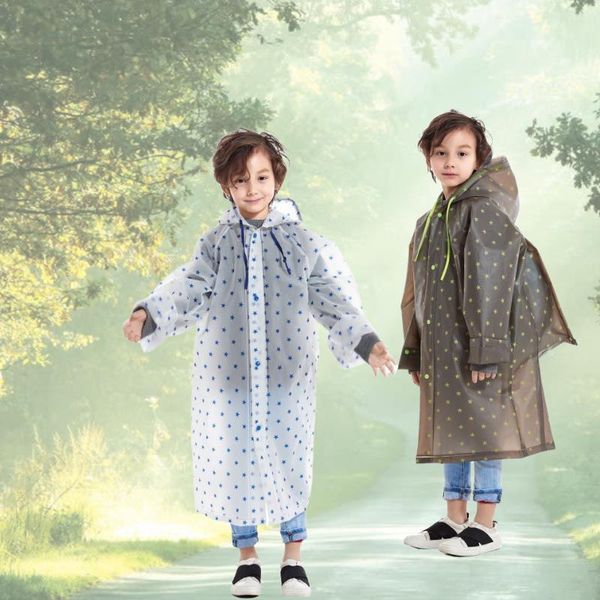 

raincoats fashion children raincoat thickened outdoor waterproof rain coat kids solid color rainwear with backpack position