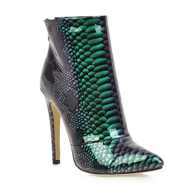 

boots aimaylen pointed toe stiletto high heels ankle for women green in trendy shoes, Black