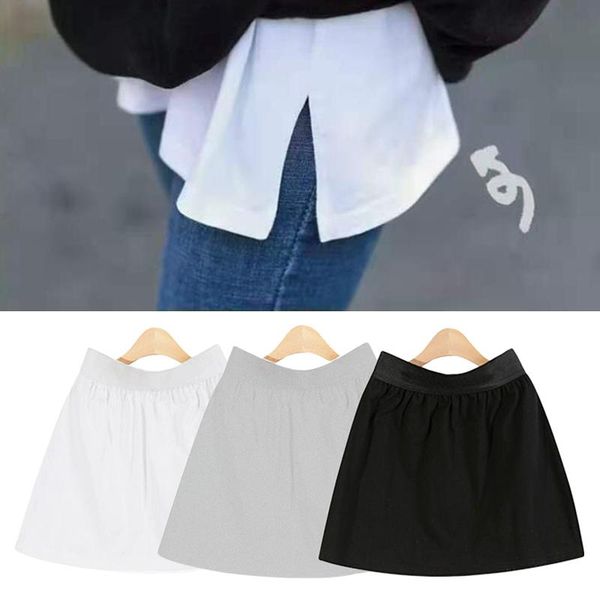 

skirts 3 colors spring fashion woman's clothing adjustable layering fake lower sweep skirt extender hem, Black