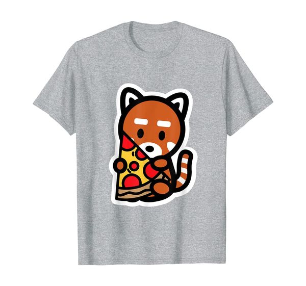 

red panda pizza food cute adorable furry cubs animal bear t-shirt, White;black
