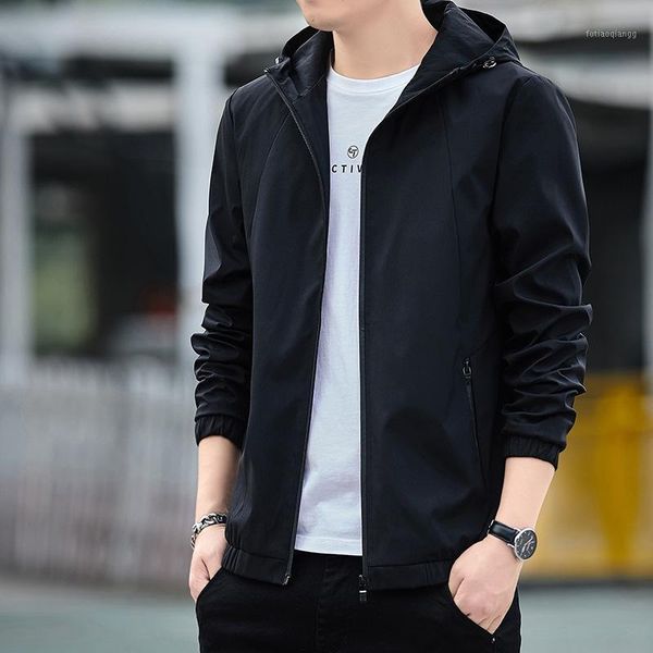 

men's jackets 2021 spring trendy winter casual handsome thin jacket, Black;brown