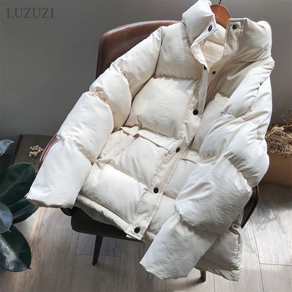 

2021 new simple design fashion winter women cotton padded parka outwear solid female jacket coat bni5, Black