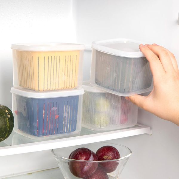 

storage bottles & jars box kitchen compartment drain ginger garlic green onion refrigerator vegetable fresh-keeping