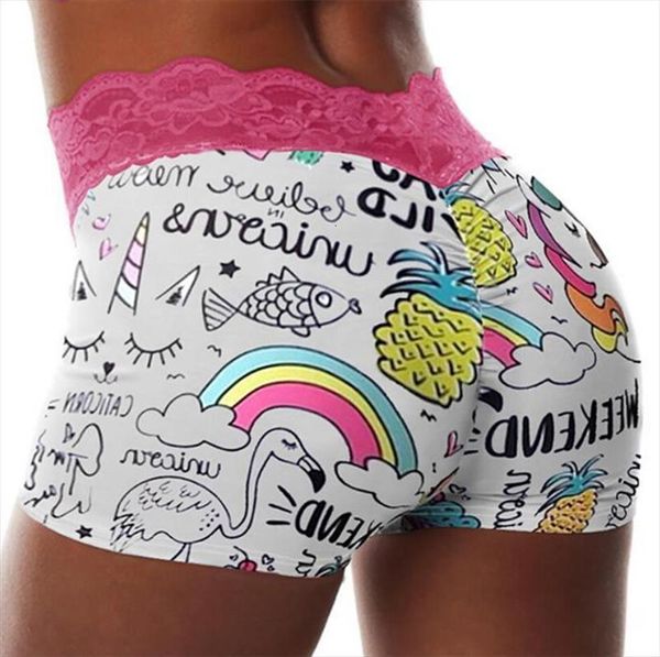 

crochet lace wide waistband women short lip print ruched casual summer, White;black