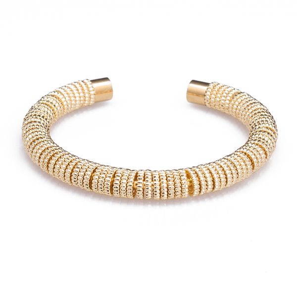 

attyirena 316l titanium steel bangles with gear beads men trendy metal pure gold color cuff banglesbracelets, Golden;silver