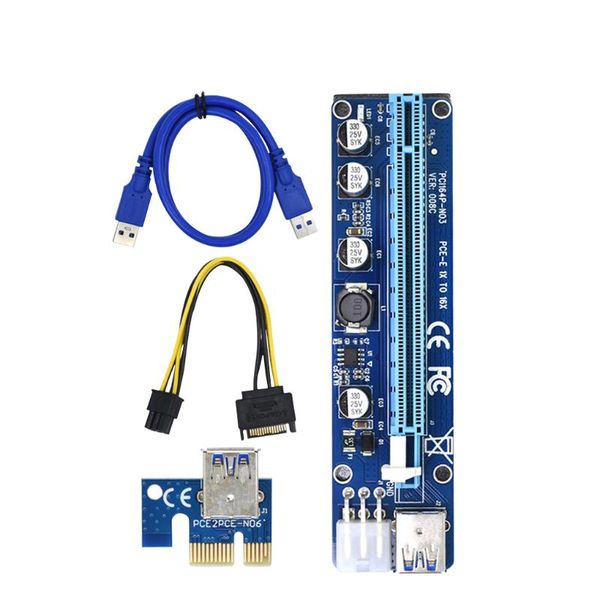 

computer cables & connectors 5/6/10pcs pci-e riser board 1-16x adapter extender card gpu graphic for mining