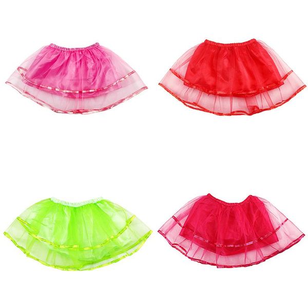 

skirts 5pcs/lot baby girl tulle tutu skirt solid ruffle mesh pettiskirt perform dancing kds princess pleated tutus with linning, Blue