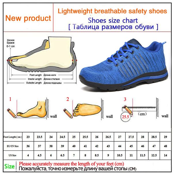 

mens steel toe safety shoes work shoes for men lightweight breathable work sneakers indestructible industrial shoes footwear, Black