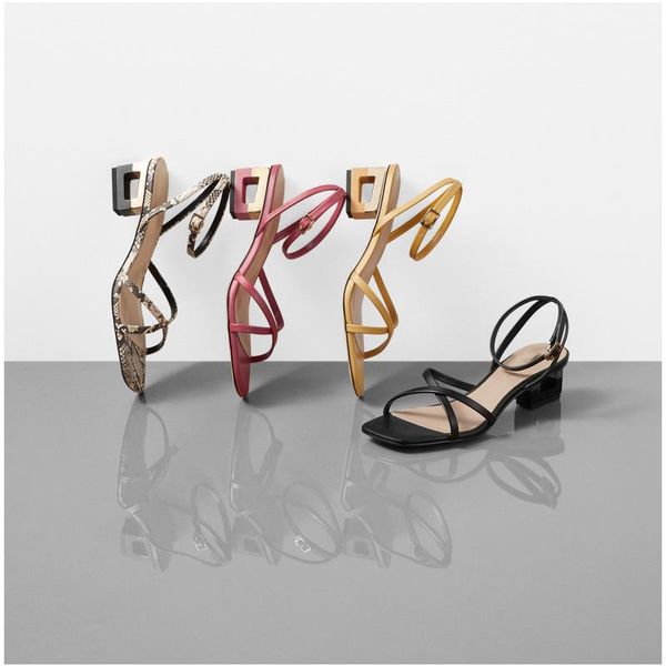 

sandals women's 2021 cross open toe middle heel with shoes thick square, Black