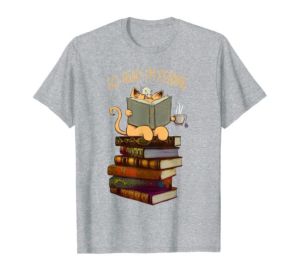 

go away i'm reading cat and mouse comic graphic t-shirt, White;black