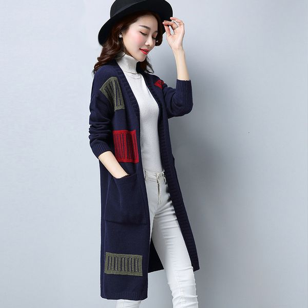 

long female jacket 2021 spring casual fashion women's cardigan sweater mesh y443 apbi, White;black