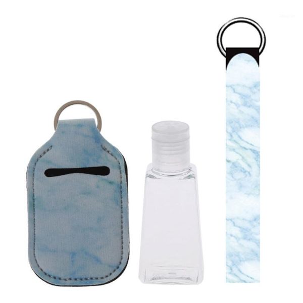 

storage bottles & jars 918d portable 1 oz refillable empty travel with keychain holder set wristlet bottle container flip