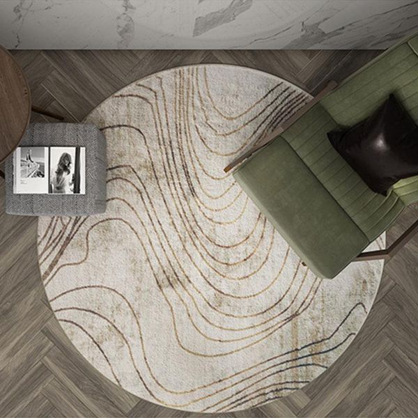 

carpets round modern abstract rug for living room kids white fluffy carpet bedroom golden striped computer chair floormat anti-slip