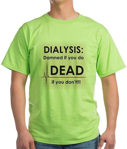 

men's t-shirts dialysis-damned t-shirt 100% cotton t-shirt, white, White;black