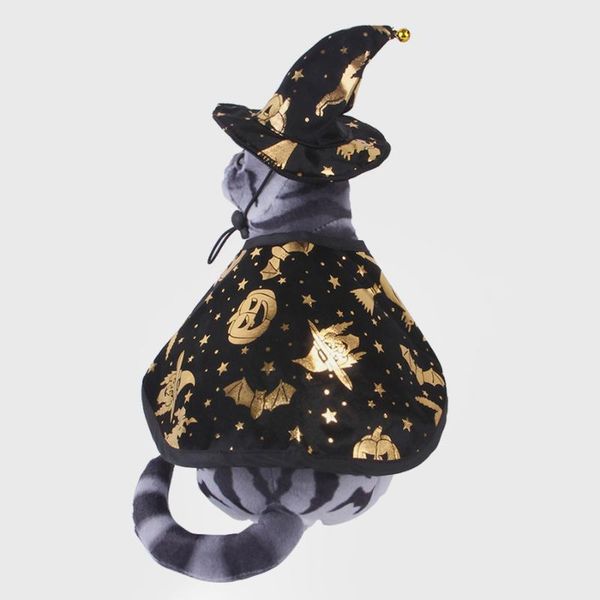 

cat costumes fashion pet costume cloak and wizard hat halloween holiday dress up clothes funny cosplay gift accessories