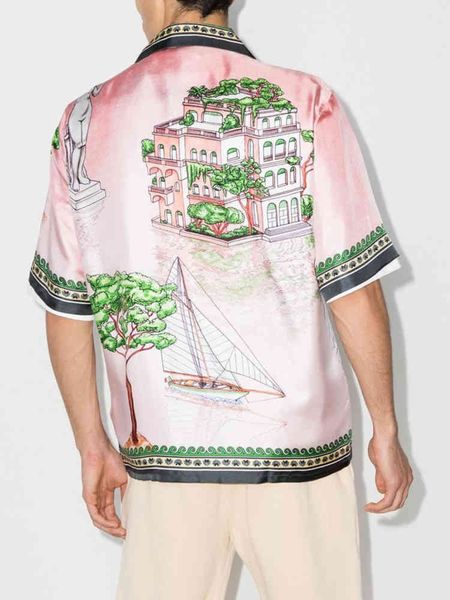 

casablanca men's x browns 50 lago de casa shirt, White;black