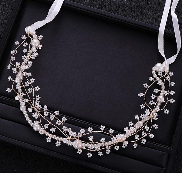 

trendy bride pearl headband wedding tiara gold headband bridal tiara hair accessories handmade hair jewelry hair acc qylhyn