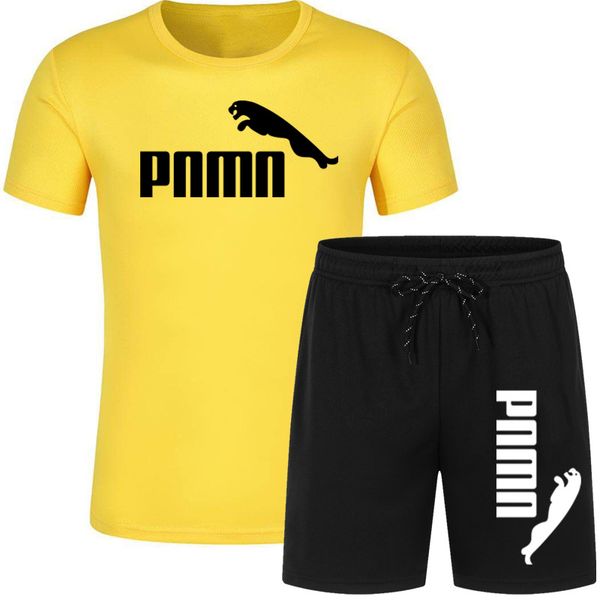 

2021 printing tracksuit custom new solid color printing t-shirt comfortable casual summer short-sleeved t-shirt + pants 2 pcs, Gray