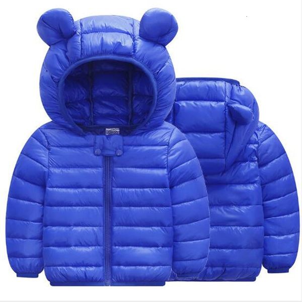 

2021 new fashion winter baby boys girls coat kids warm jacket children hooded outerwear unts, Blue;gray