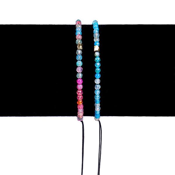

beaded, strands bohemian bracelet handmade friendship braided rope cotton weave chain of stone beads unique color mixed beaded bracelets jew, Black