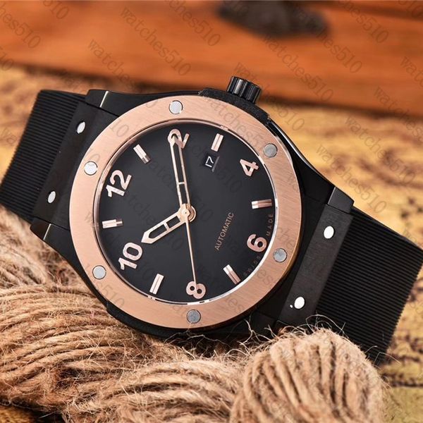 

men watch automatic mechanical 2813 movement watches rubber belt 42mm multicolor waterproof wristwatch, Slivery;brown