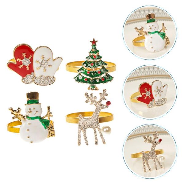 

napkin rings 4pcs festive xmas decor decorative christmas tree buckles