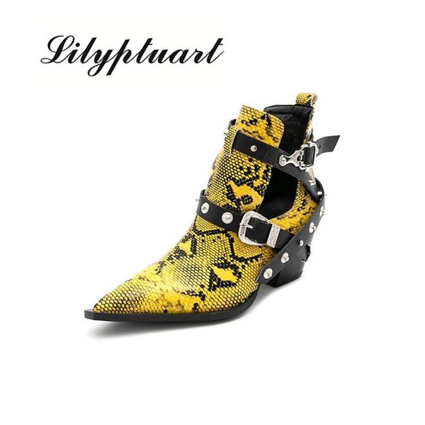 

boots baotou sandals women 2021 spring and summer european american hollow high heels thick heel snake pattern roman, Black