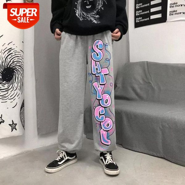 

pants female 2020 spring korean retro solid black casual pants loose sports pants straight wide leg trousers ropa mujer #4i5k, Black;white