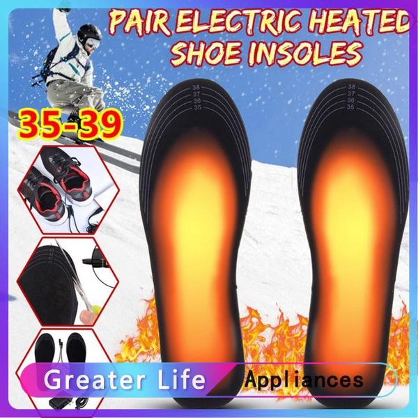 

1 pair electric heated shoe insoles feet heater usb foot winter warmer