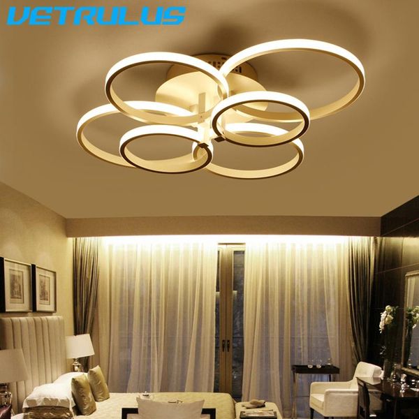 

chandeliers modern led ceiling chandelier lights remote acrylic rings plafon lighting fixtures lustre lamp