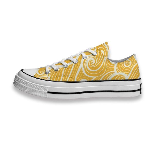 

custom printed shoes cartoon yellow sea wave sneakers low mens womens skateboard sport footwear diy trainers canvas casual shoe