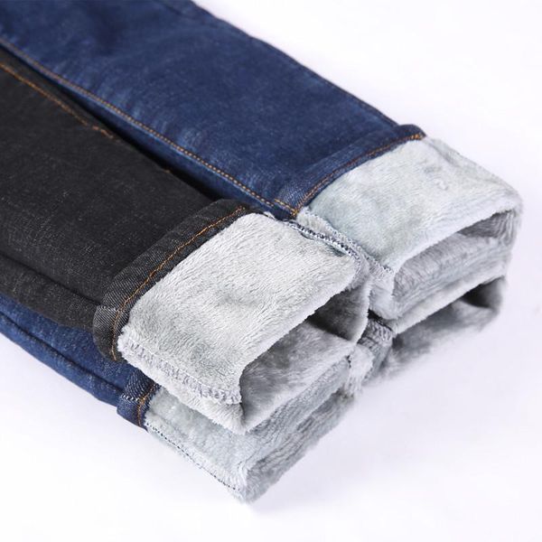 

women's jeans autumn woman plus velvet thick women winter high waist 2021 korean casual pencil pants outwear streetwear trousers, Blue