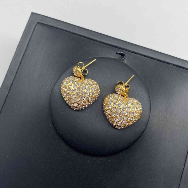 

diamond super flash temperament personality love earrings luxury exaggeration net red cold wind earrings female, Golden
