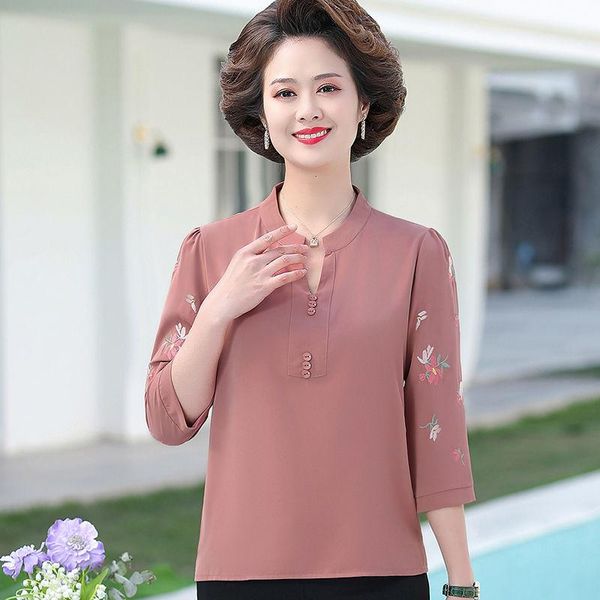 

women's t-shirt spring and summer three-quarter sleeve 2021 fashion short-sleeved bottoming shirt top, White