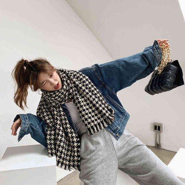 

scarves thous bird scarf women's autumn korean imitation cashmere in winter thickened cold proof and warm men's bib, Blue;gray