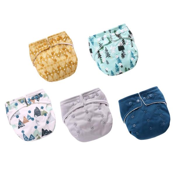 

5pcs cartoon baby cloth diaper pocket washable kids nappies reusable cover adjustable children nappy changing waterproof diapers