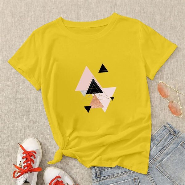 

triangle geometry printed and mens t shirts women 6 colors ulzzang fashion aesthetic summer plus size comfy clothes, White;black