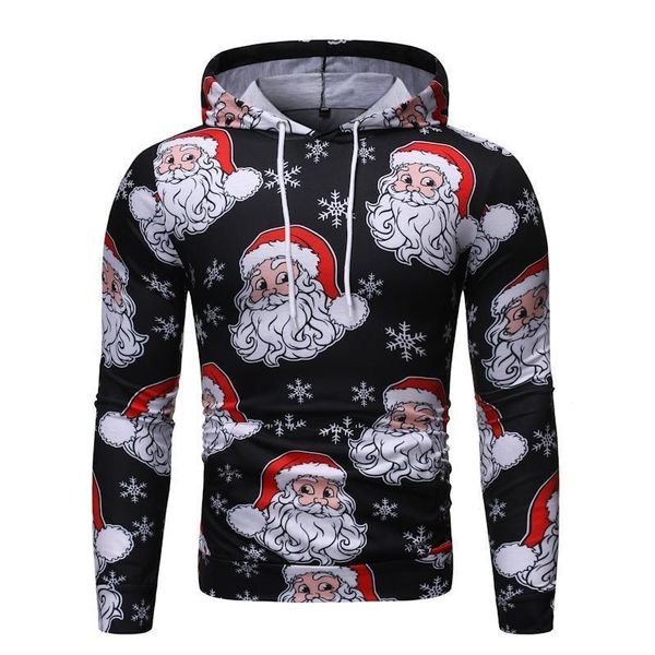 

men's hoodies & sweatshirts hoody spring christmas men print casual 2021 tracksuit sweatshirt sports mens hooded pullovers, Black