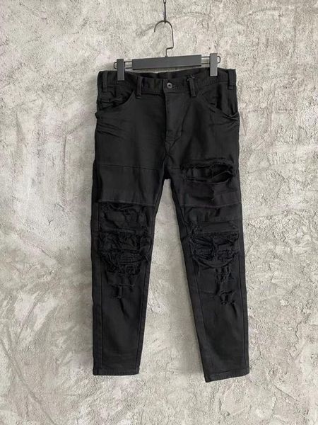 

men's jeans men distressed black, Blue