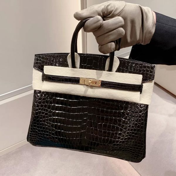 

factory outlet luxury handbags and storage herme bag crocodile leather women's 2021 new fashion cowhide commuter versatile hand
