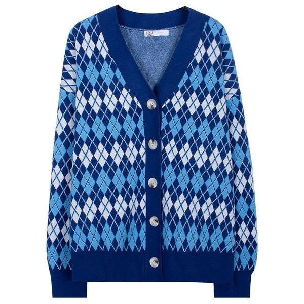 

women's knits & tees cardigan sweater 2021 autumn winter versatile korean knitwear retro french loose coat, White